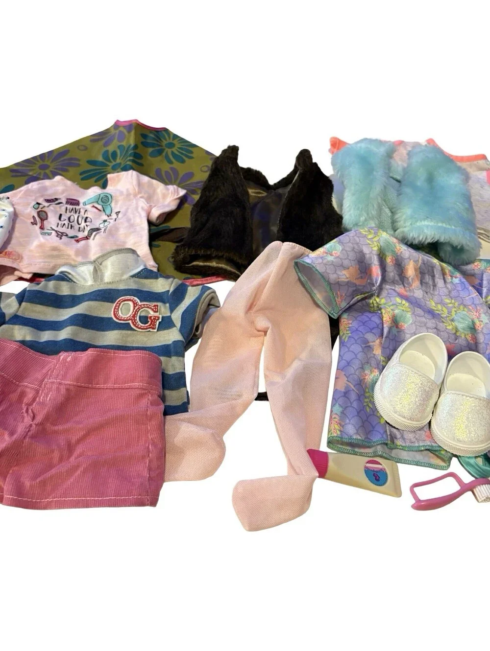 American Girl Our Generation Sophia 18” Doll Clothing Lot Shoes Vests